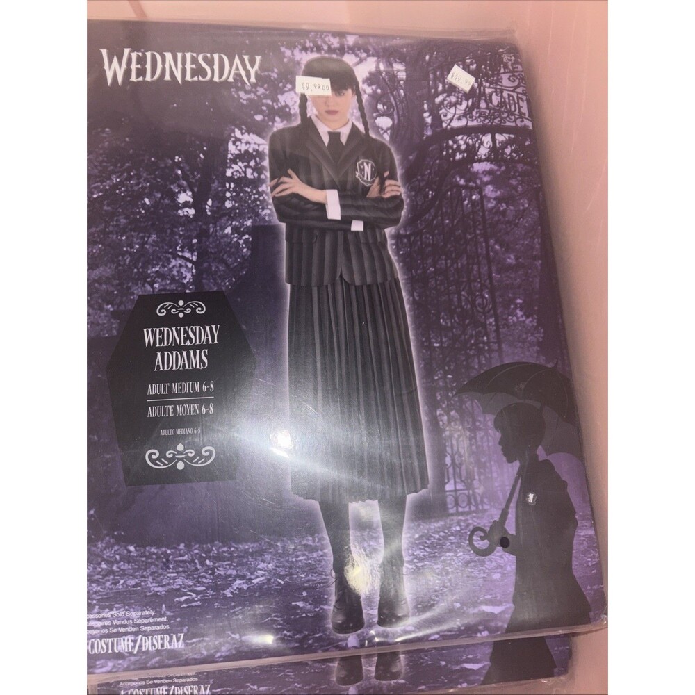 Wednesday Addams Adult Medium 6-8 Costume Comes With (Dress , Blazer)